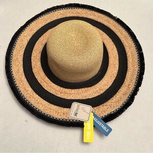 NWT San Diego Hat Co. Women’s Raffia Wide Brim Floppy Sun Hat OS Adjustable